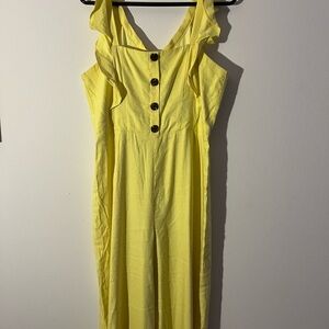 Gianni Bini Yellow Jumpsuit with Button Detail